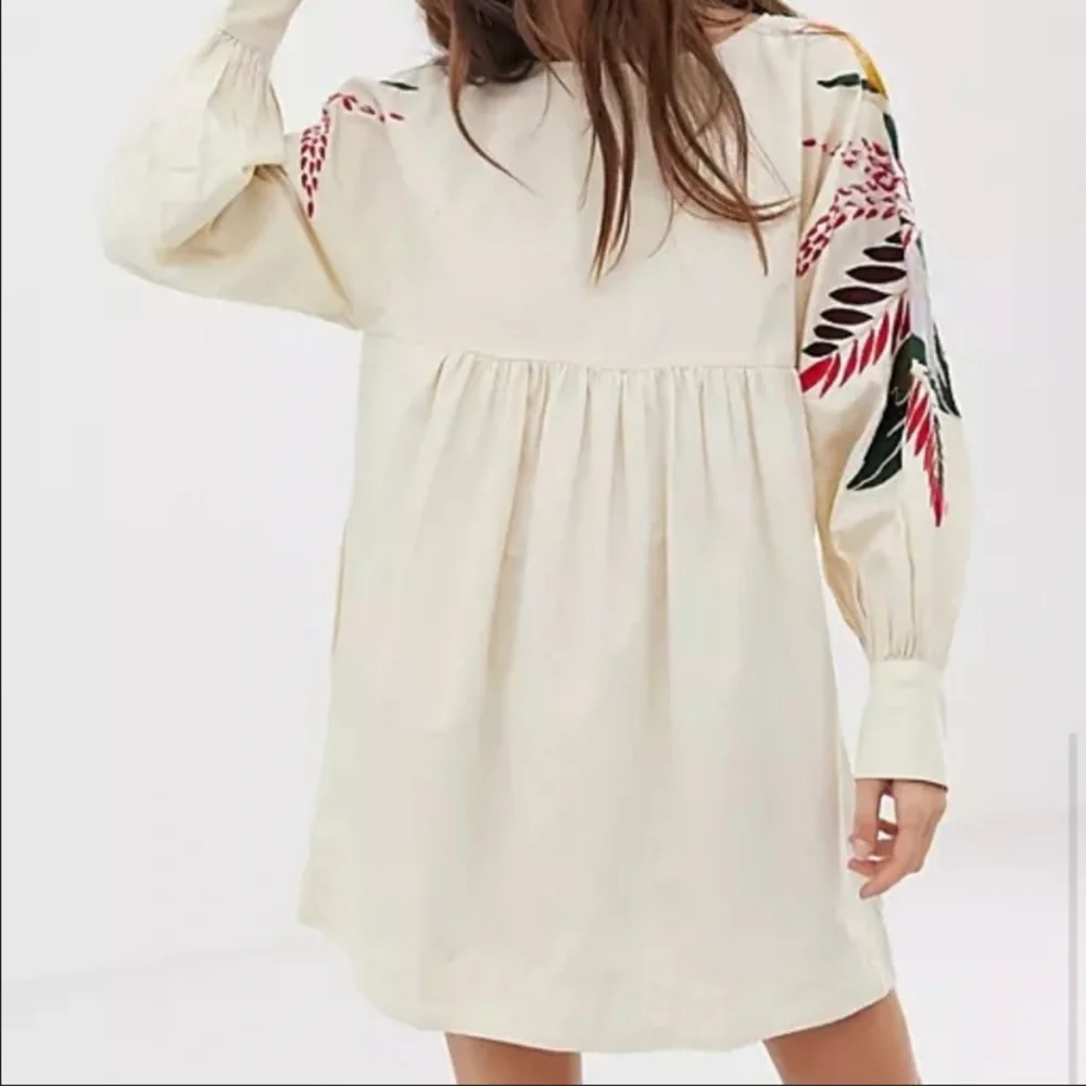 Free People Mini Embroidered Obsessions dress size small Ivory - Picture 3 of 7